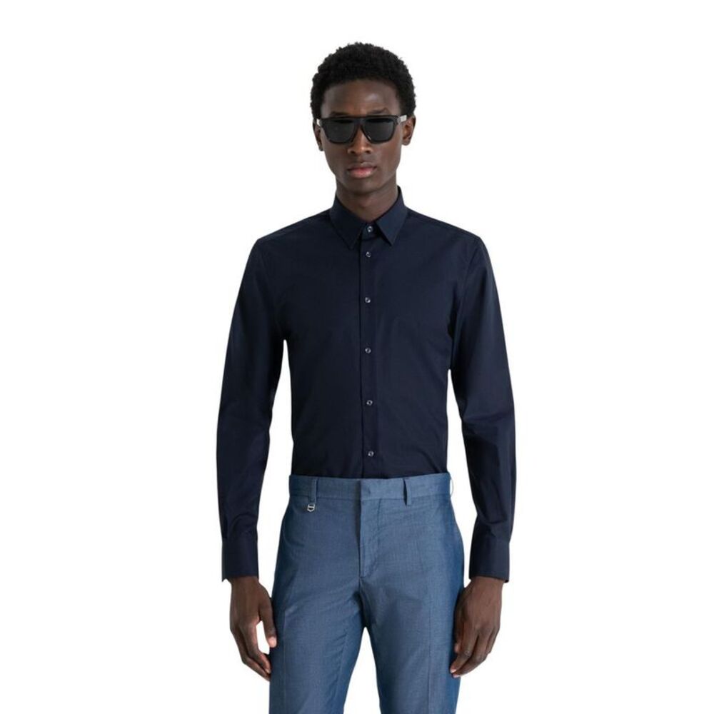 Antony Morato Blue Cotton Dress Men's Shirt